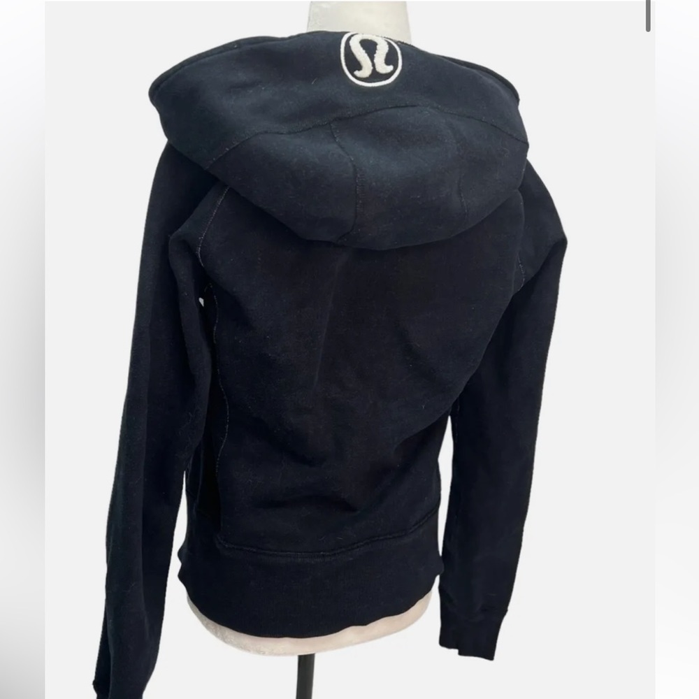 Lululemon Black Reversible Scuba Hoodie -fleece lined Size 6 EUC​ - Picture 5 of 11
